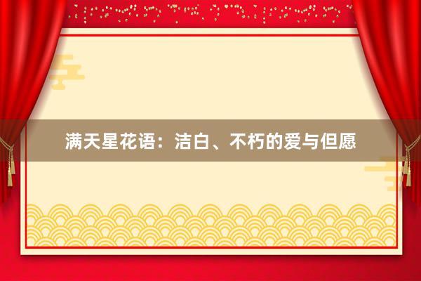 满天星花语：洁白、不朽的爱与但愿