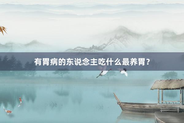 有胃病的东说念主吃什么最养胃？